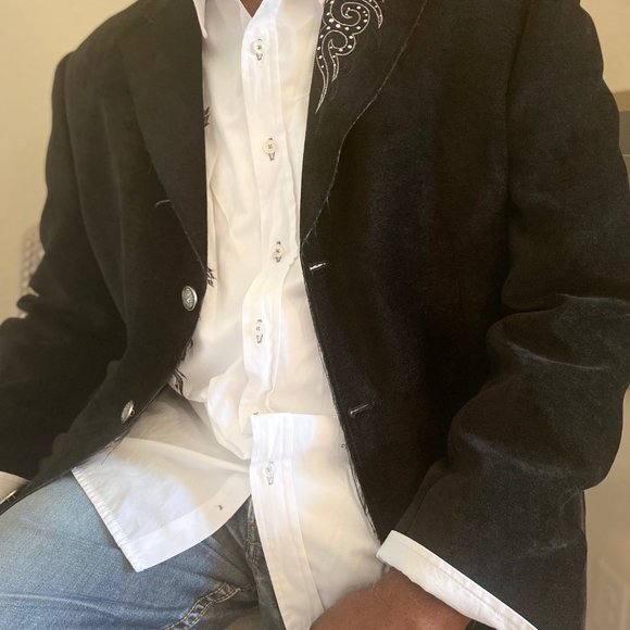 MEN'S  BLACK 3 BUTTON SPORT JACKET/BLAZER/ SPORT COAT - Picture 5 of 8